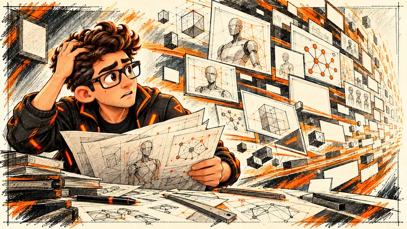 CGI Nerd avatar facing an accelerating cascade of new AI tools and shifting creative workflows.