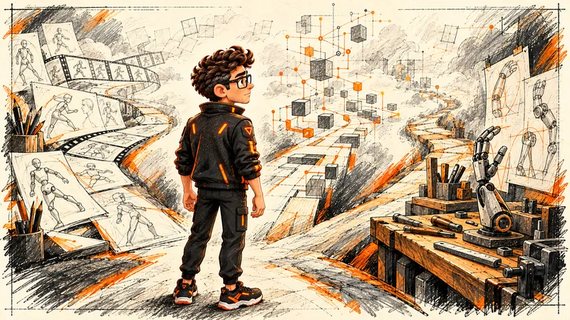 CGI Nerd avatar considering paths toward animation, programming and physical trades that remain uncertain.
